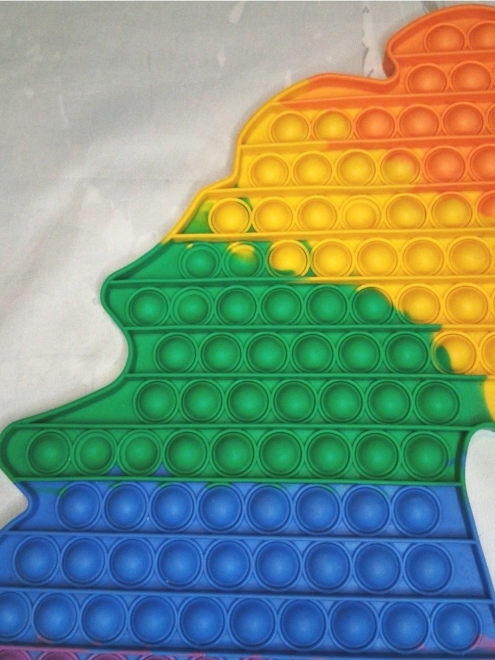 Fidget Pop it Push Bubble Toy Silicone Sensory Stress Relief Kids Game Rainbow - Picture 5 of 9